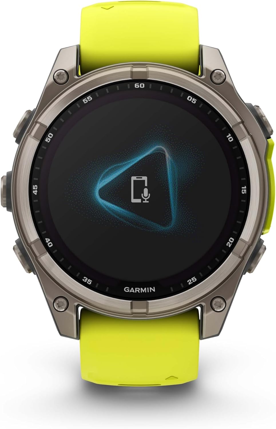 Garmin Fenix 8 – 47 mm, Solar, Multisport GPS Smartwatch, Sapphire, Titanium with Amp Yellow/Graphite Silicone, Built-in LED Flashlight, Voice Control Power Bank Bundle