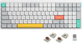 nuphy Air96 V2 Wireless Mechanical Keyboard,100 Keys RGB Backlit Keyboard,Supports Bluetooth 5.1,2.4G and Wired Connection,for PC/Laptop/Windows/Mac -White Gateron Brown Switch