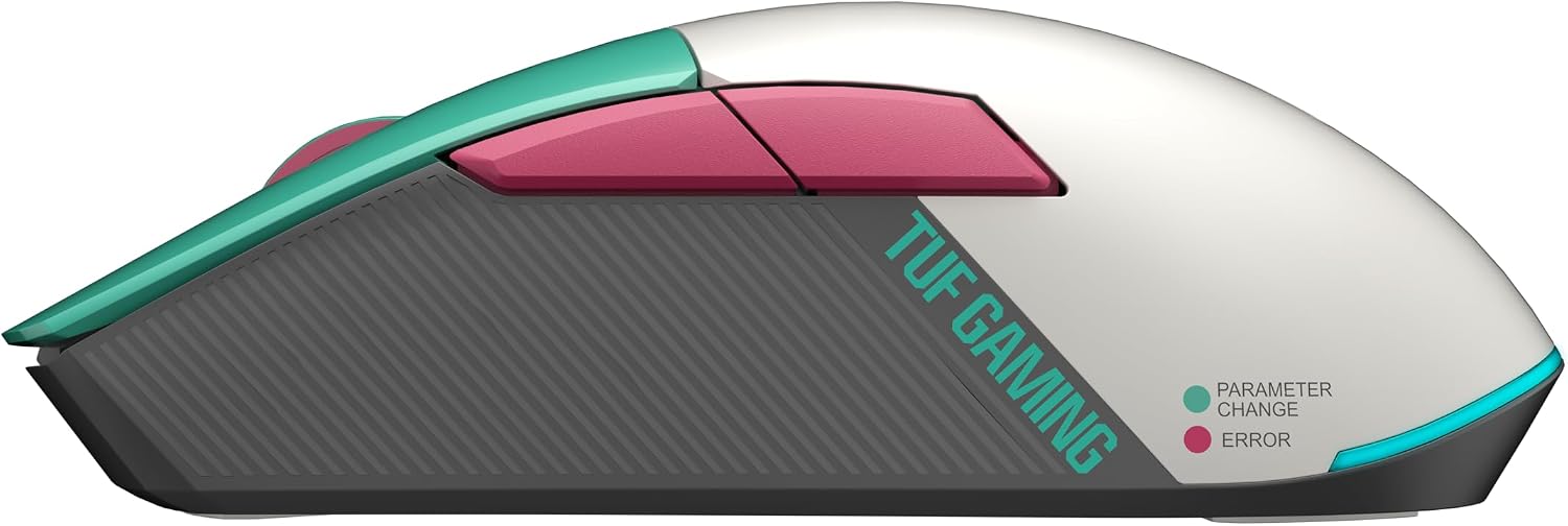 ASUS TUF Gaming Hatsune Miku Edition Mini Wireless Mouse – Right-Handed, 65g Lightweight, Compact, Tri-Mode Connectivity, 12K DPI, up to 134Hr Battery, RGB Miku Logo, PC/Mac Support - Aqua