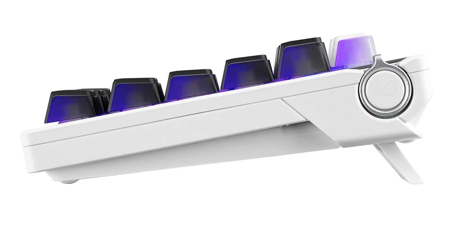 ASUS ROG Azoth X Wireless Mechanical Gaming Keyboard – 75% TKL, Tri-Mode Connectivity, Hot Swappable Pre-lubed ROG NX V2 Snow Linear Switches, South-Facing PCB, PBT Keycaps, PC/Mac Support - White