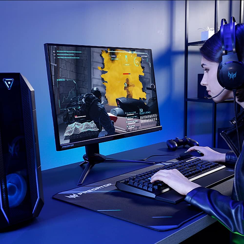 Acer Predator XB323QK NVbmiiphuzx 31.5' UHD (3840 x 2160) Agile-Splendor IPS Gaming Monitor | G-SYNC Compatible | Up to 0.5ms | 144Hz | DCI-P3 90% | 1-USB Type-C, 1-Display Port 1.4 & 2-HDMI 2.1 Ports