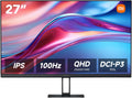 XIAOMI 2K Monitor A27Qi - 27-inch QHD IPS Computer Display, 100Hz Refresh Rate, ΔE<2 Color Accuracy, 95% DCI-P3, 100% sRGB, Low Blue Light Mode, Adjustable Stand, for Home and Office
