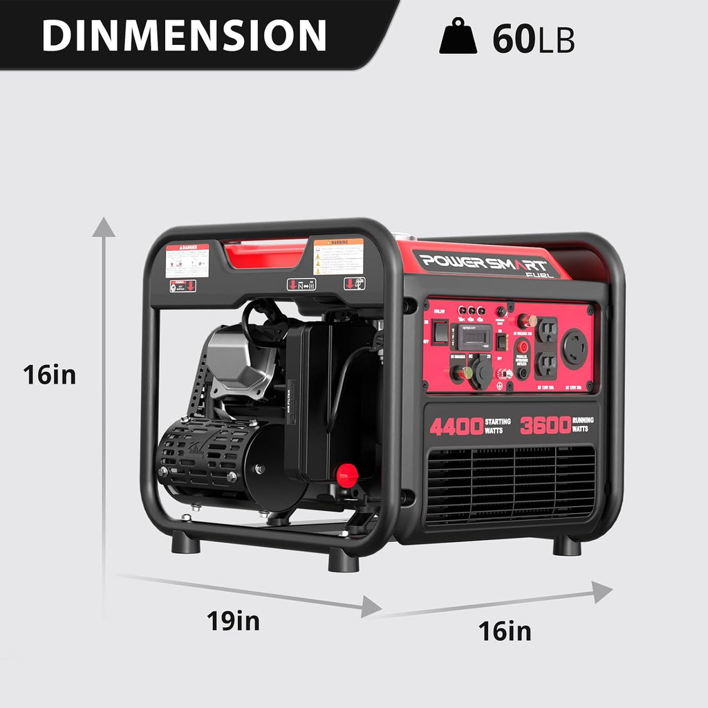 PowerSmart 4400-Watt Portable Generator with Inverter Technology, 30 amp for Home Use and Emergency Backup, 2026 EPA Compliant