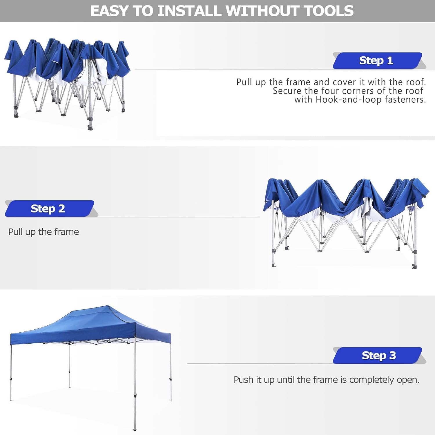 COBIZI 10x15 Pop up Canopy Tent 10x15 Canopy with 4 Sidewalls Waterproof Heavy Duty Commercial Canopy for Parties Outdoor Garden Gazebo Tent, Carry Bag(10x15ft, Blue)