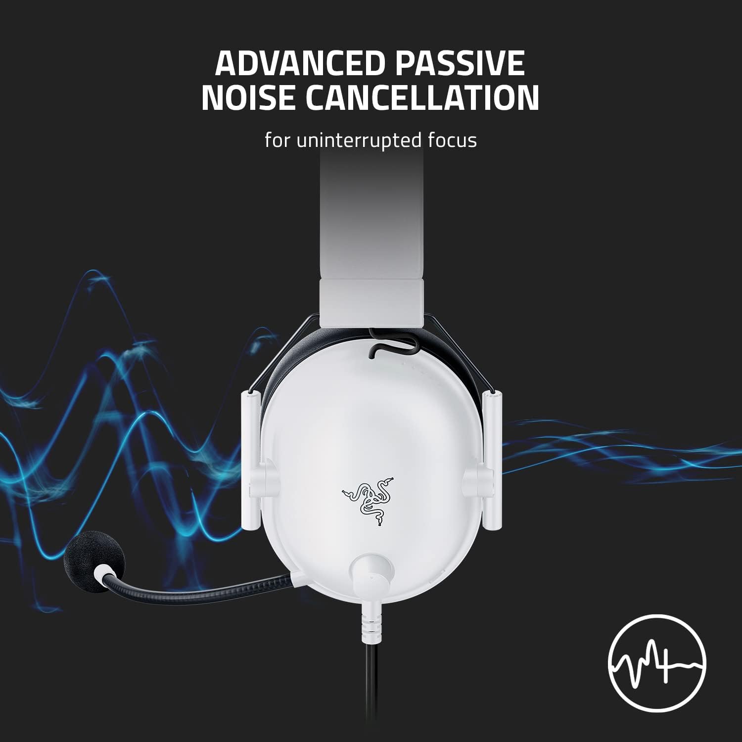 Razer BlackShark V2 X Gaming Headset: 7.1 Surround Sound - 50mm Drivers - Memory Foam Cushion - for PC,Mac,PS4,PS5,Switch - 3.5mm Audio Jack - White,(Pack of 8)