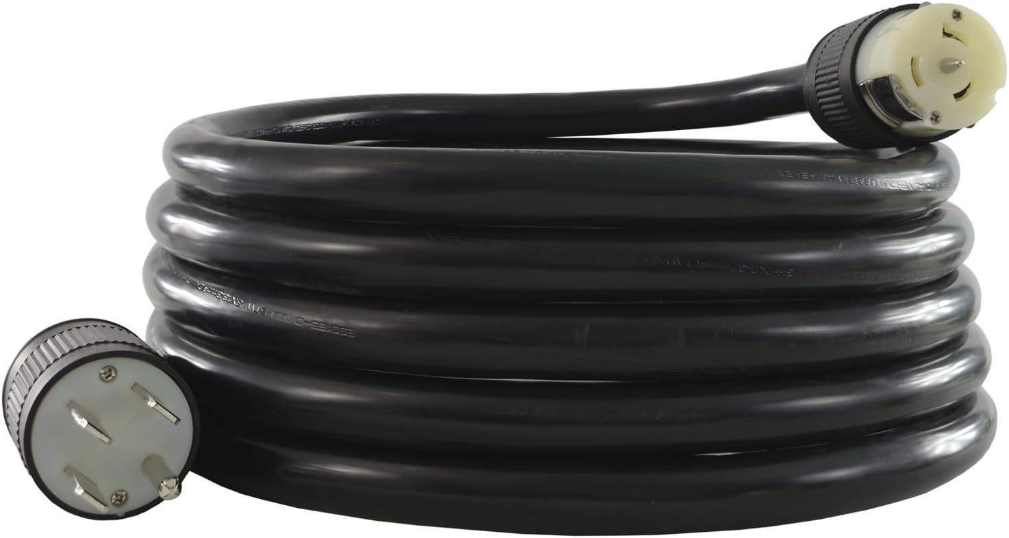 Conntek TES1450-20: 20-Feet Temporary Generator Power Cord, 50-Amp 125/250-volt, NEMA 14-50P Generator Plug to CS6364 Locking Connector