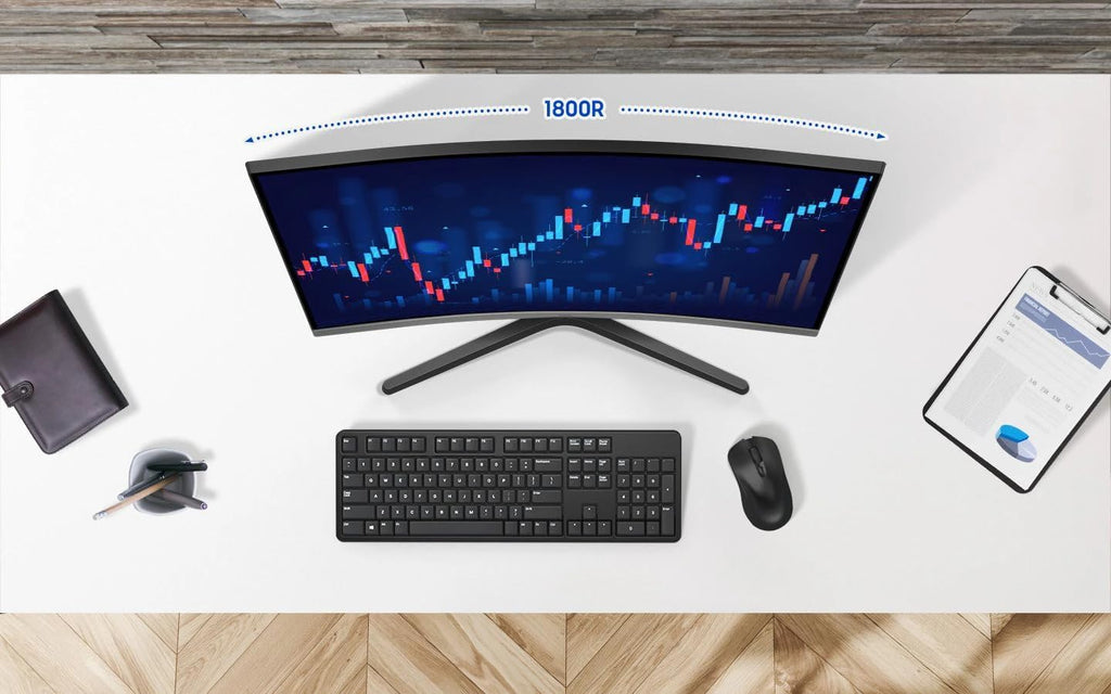 Samsung 32' Essential S3 Series FHD Curved Monitor, 1800R, Game Mode, 100Hz Refresh Rate, Game Mode, Eye Saver Mode, Black, with HDMI Cable