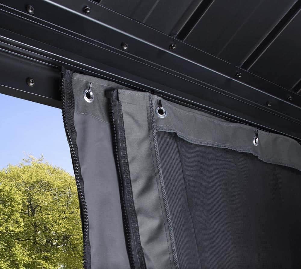 Sojag 135-6158298 Polyester Gazebos Curtains for Messina Hard Top Sun Shelter, 10' x 12' 12'x16', Grey