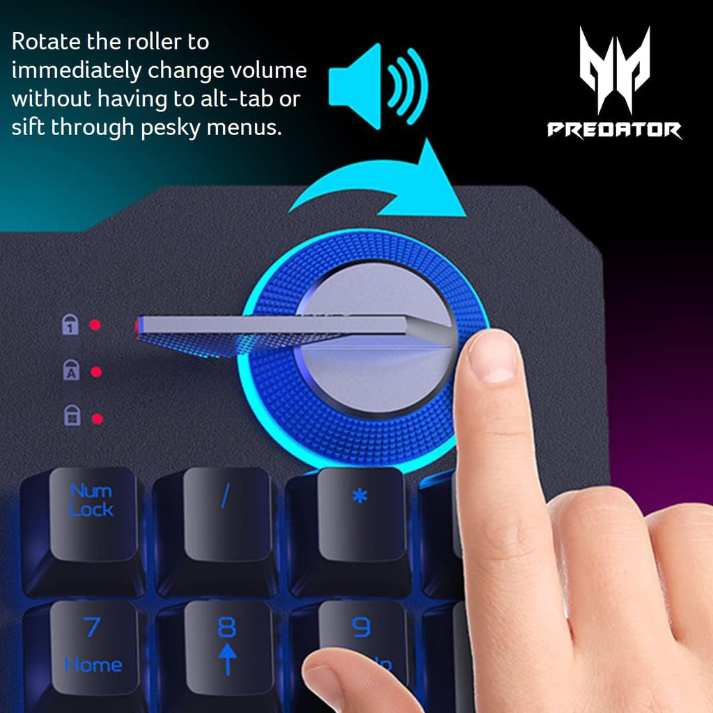 acer Predator Aethon 700 Gaming Keyboard:Clicky or Linear-Your Choice|Per-Key 16.8M RGB Colors Backlighting|Programmable|Dedicated Media Keys & Dial|100% Anti-Ghosting|Magnetic Wrist Rest,(Pack of 1)