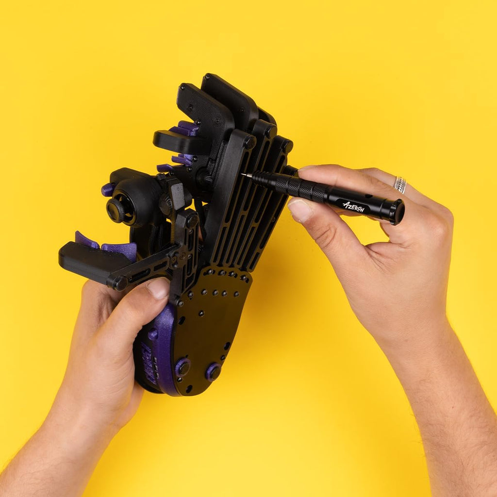 AZERON Gaming Keypad, Programmable One Handed Gaming Keyboard, with Hall Effect Analog and 30 Programmable Keys, 3D Printed Customized Keypad, for Righties (Galaxy Purple, Cyborg ll Compact)