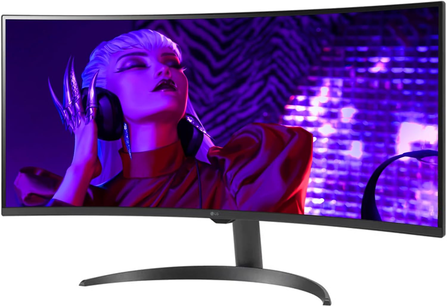 LG 34' Curved Smart WQHD (3440x1440) Monitor, 100Hz, HDR10, 99% sRGB, webOS 23, AirPlay 2, Screen Share, Built-in Speakers, Includes Remote Control