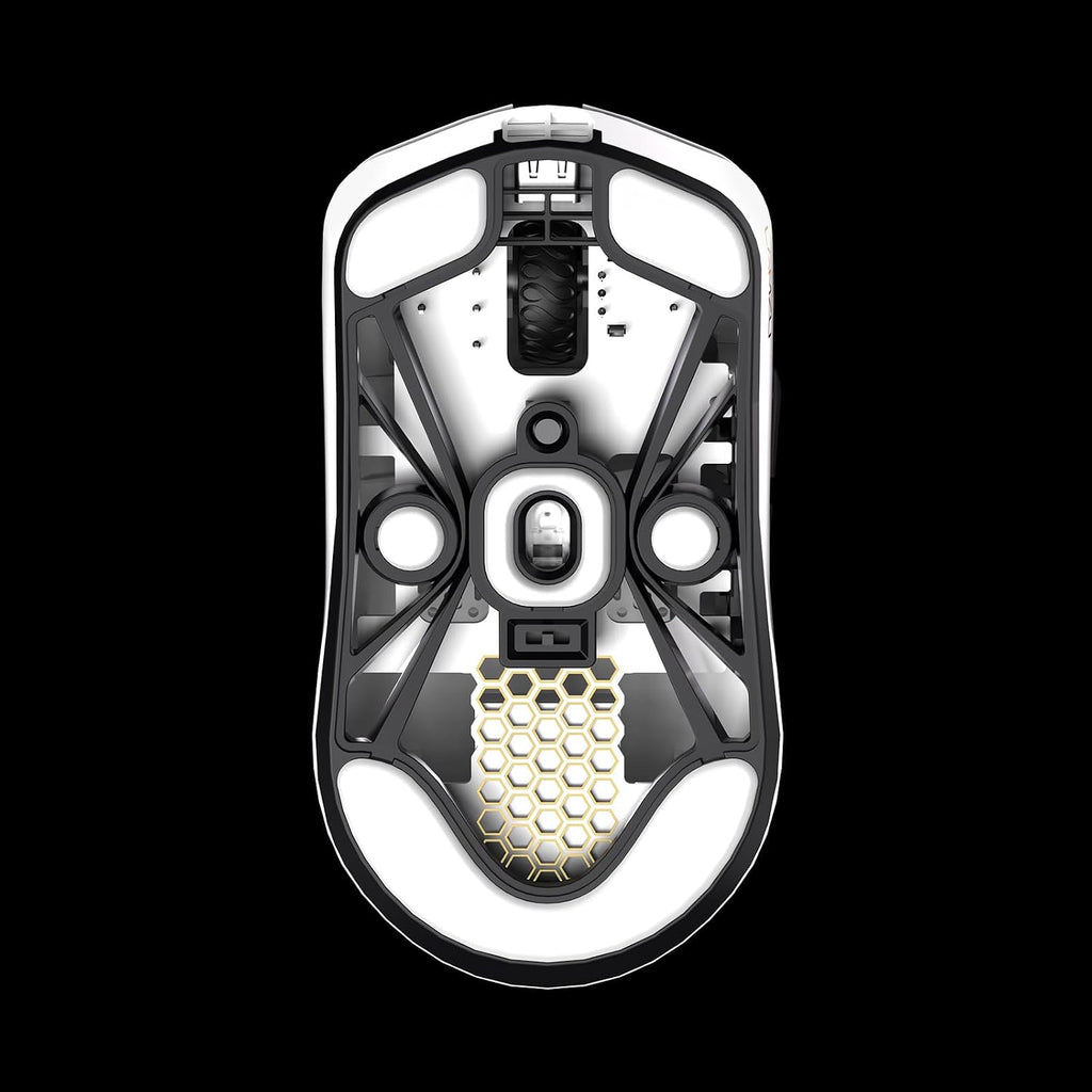 Lamzu Maya X Wireless Gaming Mouse, Ultra Lightweight 47g, Optical Switch, Maximum 30000 DPI, Symmetrical, MCU Nordic 52840, Dust-Proof Encoder, PAW3950 Sensor(Larger Maya) (White)