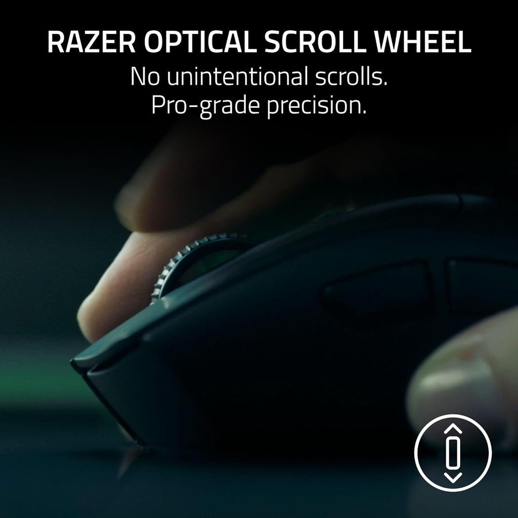 Razer DeathAdder V4 Pro Wireless Gaming Mouse: 57g Lightweight - HyperSpeed Wireless Gen-2 - Optical Scroll Wheel - Optical Switches Gen-4 - Focus Pro 45K Sensor Gen-2 - Up to 150 Hr Battery - White