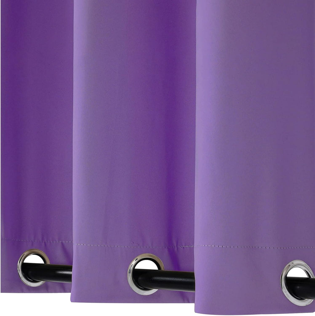 SK Studio Outdoor Curtains for Patio Waterproof Sunlight Block Rustproof Grommet Top and Bottom Windbreak Privacy Curtain for Gazebo, Front Porch, Pergola, 2 Panels, Dark Purple, 52' W x 108' L