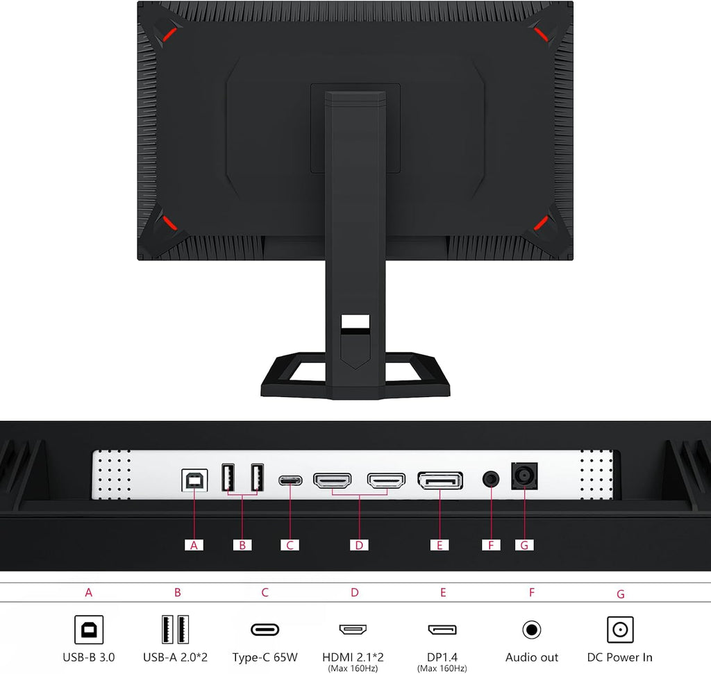 INNOCN 32' Mini LED 4K 160Hz 3840 x 2160P HDR1000 Monitor 1ms IPS HDMI 2.1, 99% DCI-P3, USB Type-C Connectivity, Height Adjustable Stand - Black (2026)