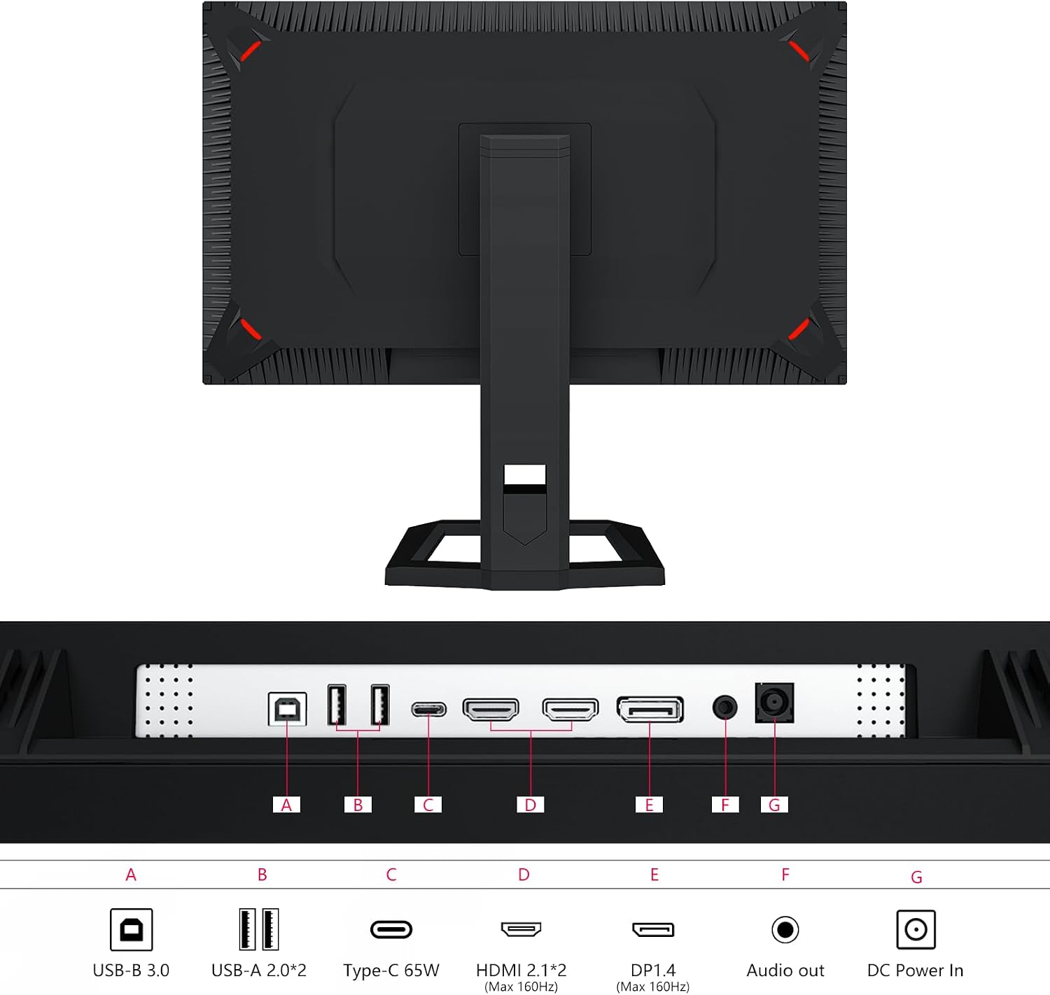 INNOCN 32' Mini LED 4K 160Hz 3840 x 2160P HDR1000 Monitor 1ms IPS HDMI 2.1, 99% DCI-P3, USB Type-C Connectivity, Height Adjustable Stand - Black (2026)