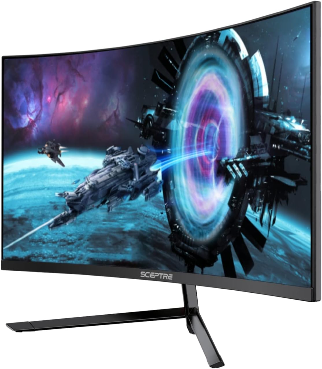 Sceptre Curved 27' FHD 1080p Gaming Monitor up to 165Hz DisplayPort 144Hz HDMI Edge-Less AMD FreeSync Premium, Build-in Speakers Machine Black 2021 (C275B-1858RN)