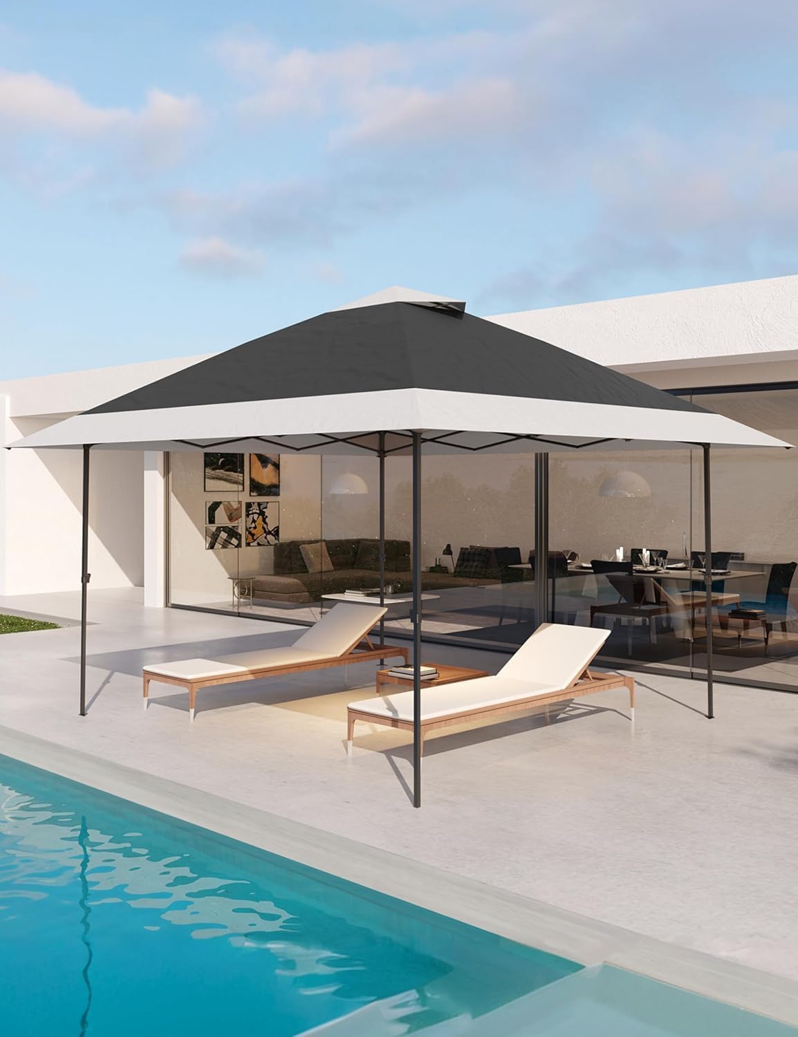 Garvee 12x12 ft Pop Up Gazebo,Canopy Tent on Clearance,Outdoor Patio Gazebo,Tent for Party,Wedding,Outdoor Dining,Backyard(Dark Grgy+Light Grey)