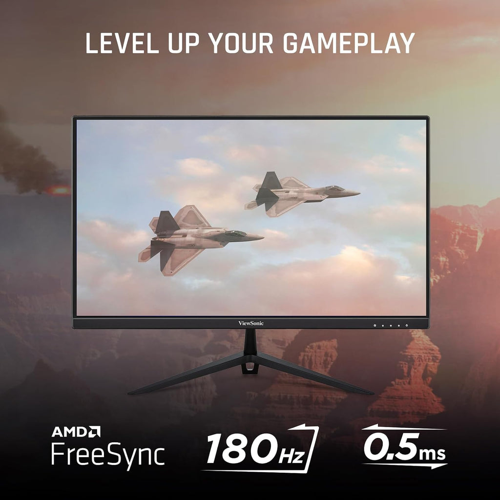 ViewSonic VX2428A 24 Inch 1080p Gaming Monitor, IPS Display with 180Hz and 0.5ms for Fast Gameplay, FreeSync and Eye Care Technology for Smooth Visuals, HDMI, and DisplayPort Inputs