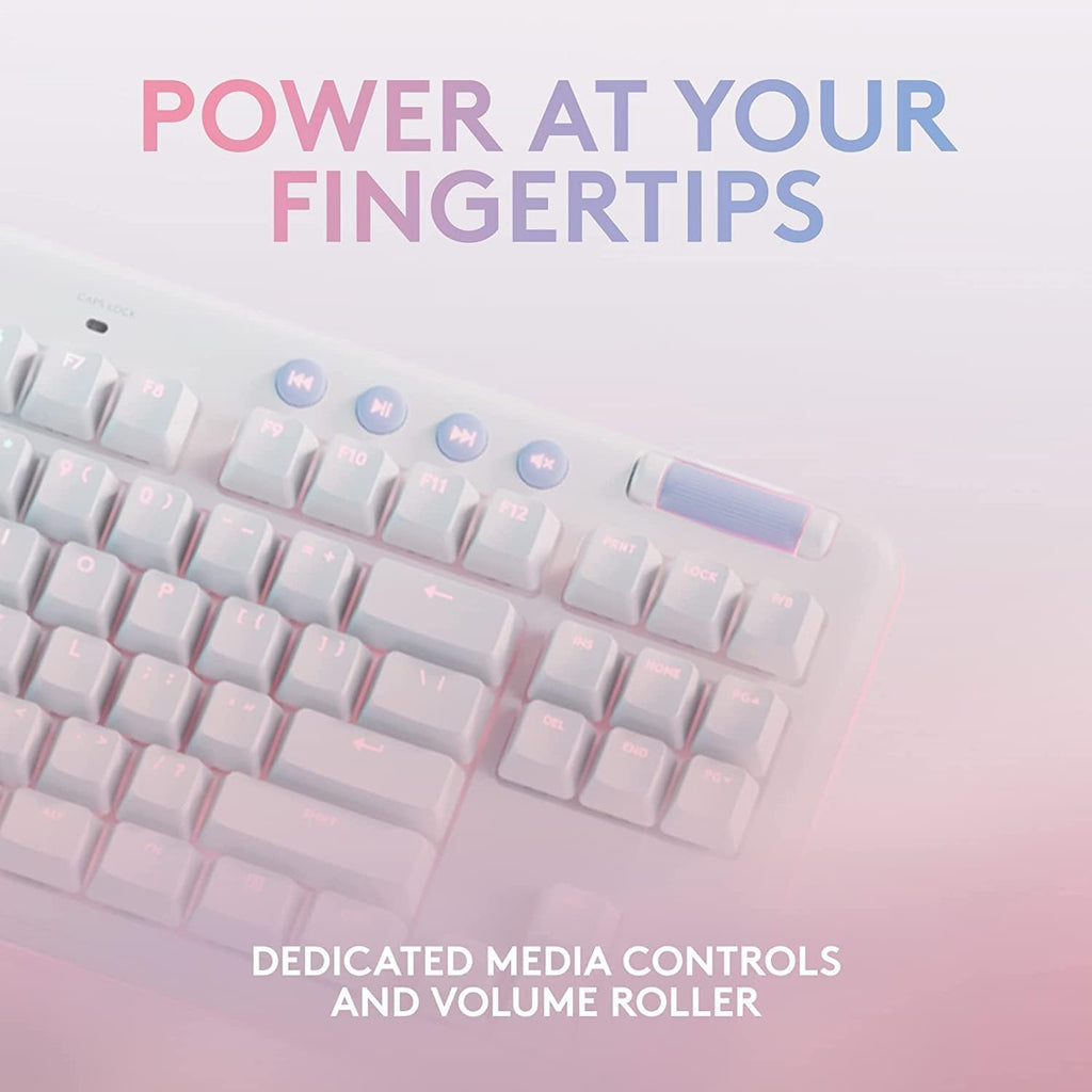 Logitech G713 LIGHTSYNC TKL Wired Mechanical Gaming Keyboard - Tactile Switches (GX Brown)- with Palm Rest - White Mist (Renewed)