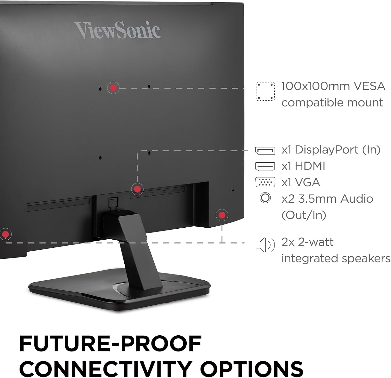 ViewSonic VA2756A-MHD 27 Inch 1080p Monitor, IPS Display with 120Hz for Enhanced Home and Office Productivity, Eye Care Technology, HDMI, DisplayPort, and VGA Inputs