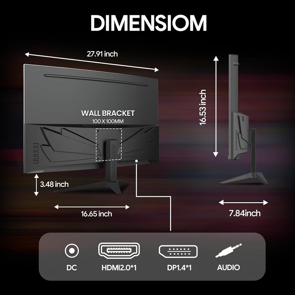 CRUA 32' Curved Gaming Monitor, 240Hz FHD 1920x1080 VA Panel, 1800R Display, AMD FreeSync, 120% sRGB, Low Blue Light, HDMI & DP, Wall Mountable PC Monitor for Gaming, Streaming & Work, Black