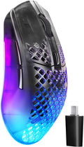 SteelSeries Aerox 3 Wireless Gen 2 - Super-Light 68g Gaming Mouse, 4K Polling, 26K DPI Optical Sensor, 200 Hour Battery, IP54 Water Resistant, 80m Click Durability, RGB, 100% PTFE Feet - Shadow
