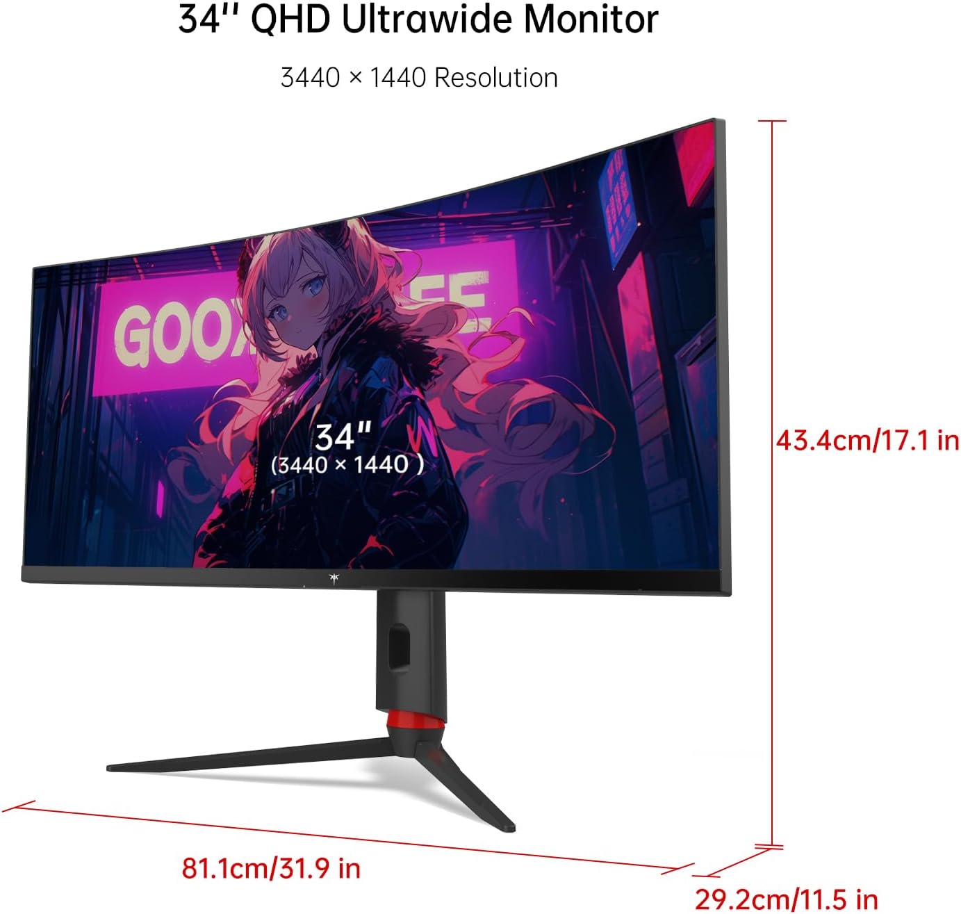 KTC 34 inch Curved Ultrawide Gaming Monitor, 180Hz WQHD 3440x1440 PC Monitor, 21:9, 1ms, 1500R, Adaptive Sync, HDMI Display Port, PBP/PIP, Height/Tilt/Swivel/Pivot Adjustment, VESA Mount, H34S18S