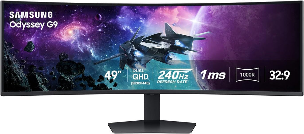 SAMSUNG 49' Odyssey G9 (G95C) Series DQHD 1000R Curved Gaming Monitor, 240Hz, 1ms(GtG), DisplayHDR 1000, AMD FreeSync Premium Pro, Eye Saver Mode, Auto Source Switch+, LS49CG950ENXZA, 2024
