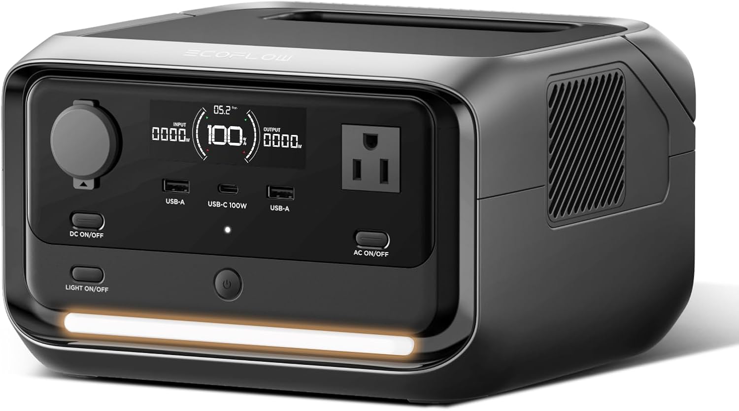 EF ECOFLOW Portable Power Station RIVER 3 Plus, 286Wh/12800mAh LiFePO4 Battery, 3 Up to 1200W AC Outlets, <10 MS UPS, Expandable to 858Wh, <30 dB Quiet, 1Hr Fast Charging Generator for Outdoor Camping