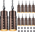 Integrated LED Landscape Lighting, 12V Low Voltage Outdoor Pendant Lights, 3000K/4000K/5000K CCT Selectable, Waterproof Aluminum, ORB Finish for Patio Front Porch Illumination 12 Pack