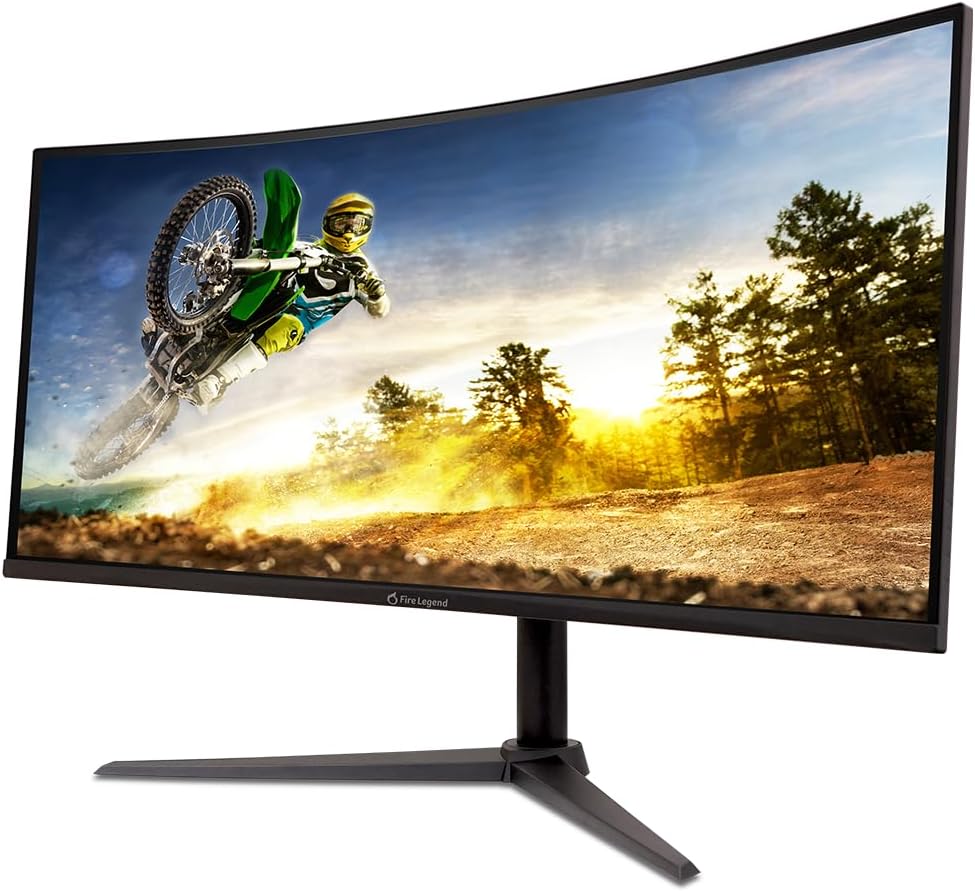 AOPEN by Acer 34HC5CU S3bmiiphx 34' QHD 3440 x 1440 21:9 Curved Gaming Monitor | AMD FreeSync Premium | Up to 180Hz | 1ms TVR | Tilt & Height Adjustable | VESA Mountable | 1 x DP 1.4 & 2 x HDMI 2.0
