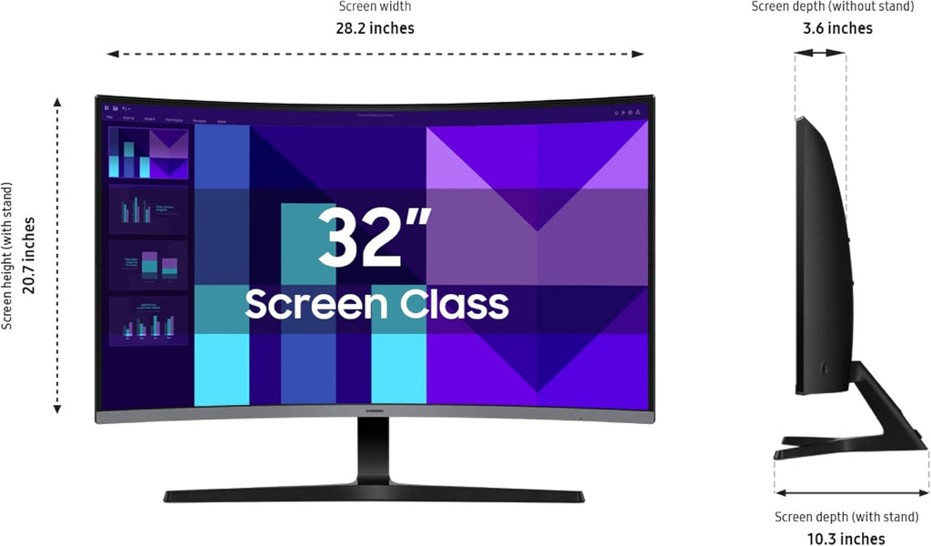 Samsung 32-inch S3 (S39GD) FHD 100Hz Curved Monitor, Game Mode, Eye Saver Mode, Multiple Connectivity with HDMI Port, Built-in Speakers, LS32D39DGANXZA, 2025