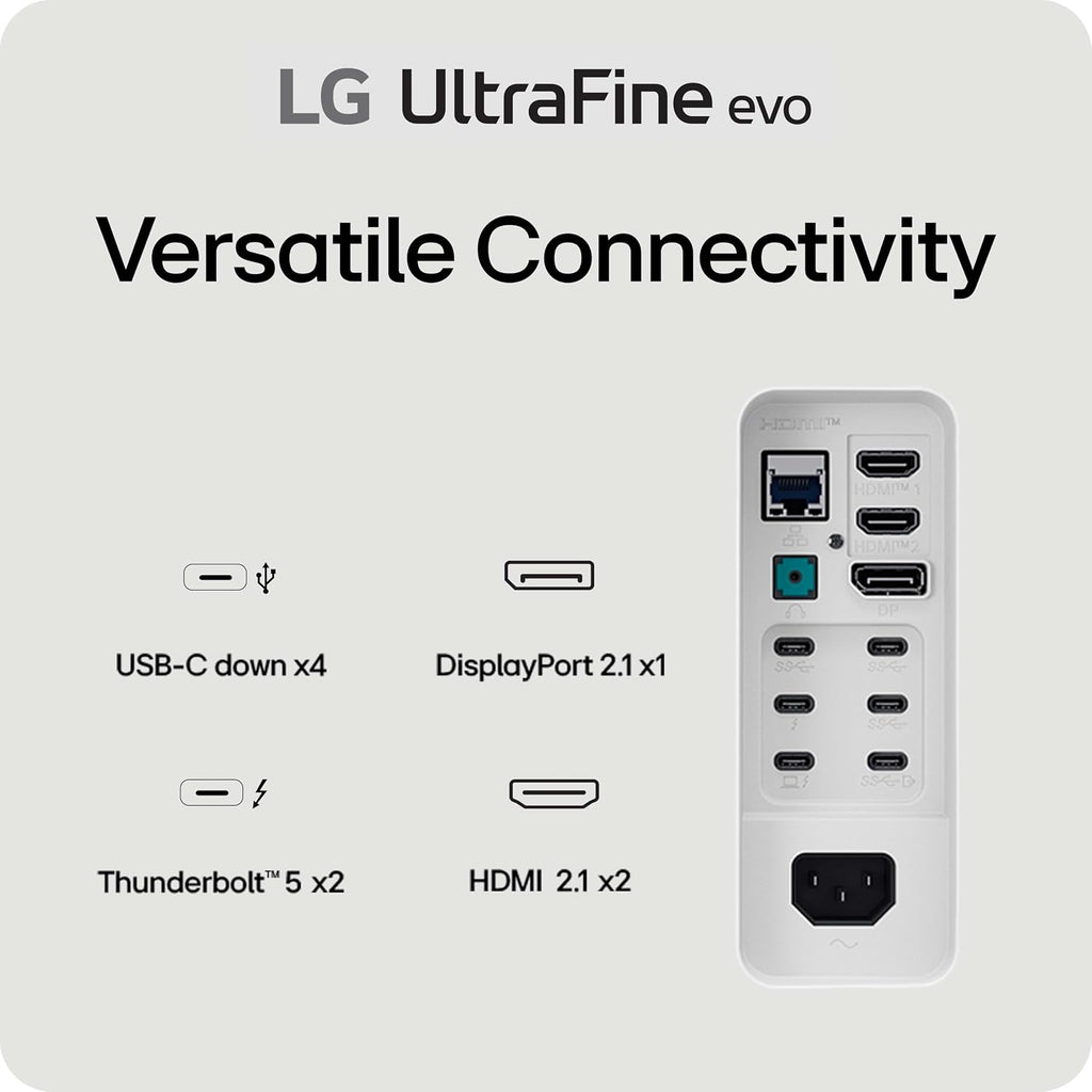 LG 40U990A-W 40-inch Ultrafine evo 5K2K WUHD (5120 x 2160) Nano IPS Curved Monitor, Thunderbolt 5, DisplayHDR 600, Built-in Speaker, 120Hz, HDMI 2.1, DP 2.1, USB C, Tilt/Height/Swivel Stand, White