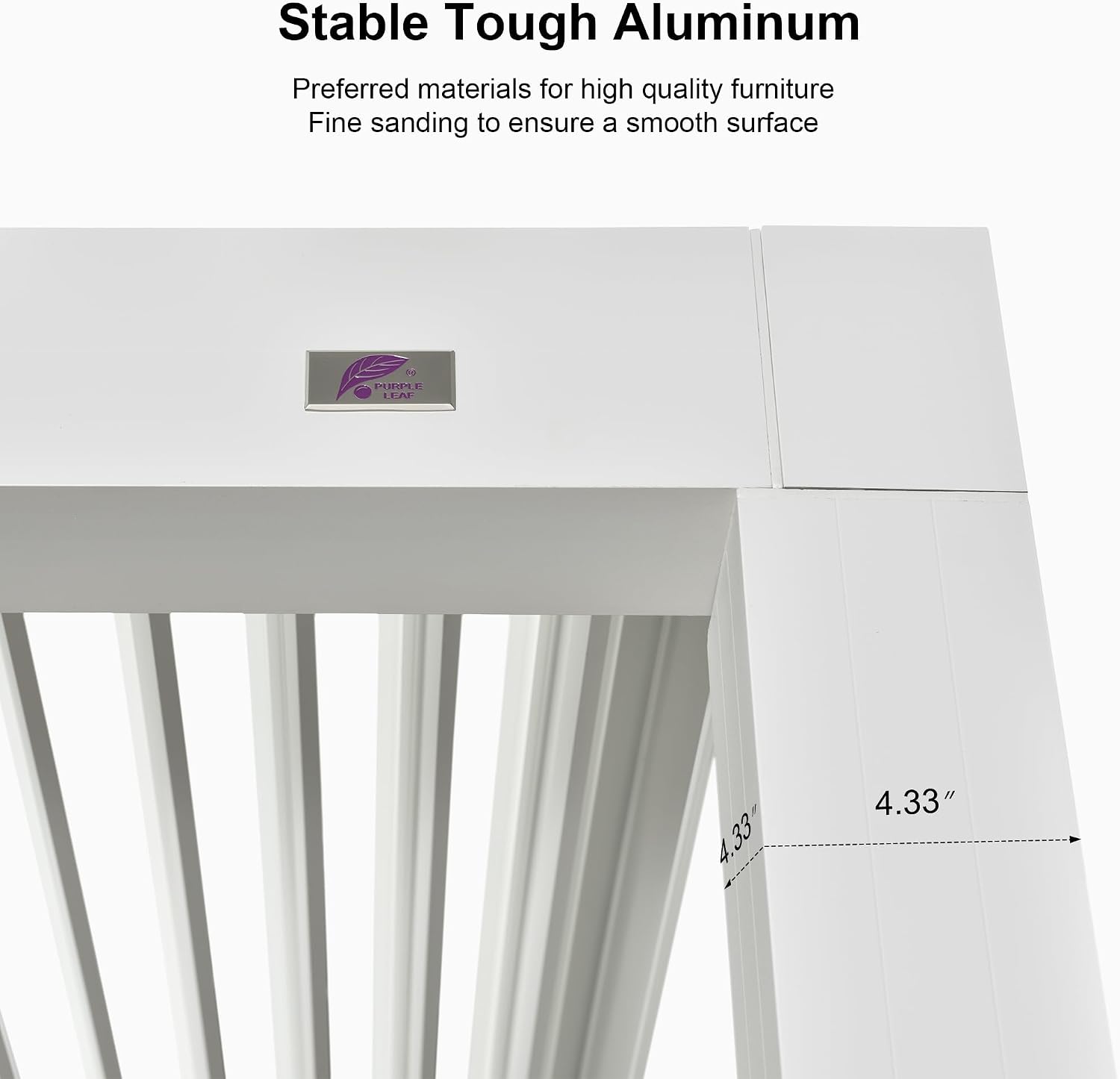 PURPLE LEAF Outdoor Louvered Pergola 10' x 12' White Aluminum Pergola Modern Shade Gazebo with 2 Independently Adjustable Rainproof Hardtop for Patio Garden Yard