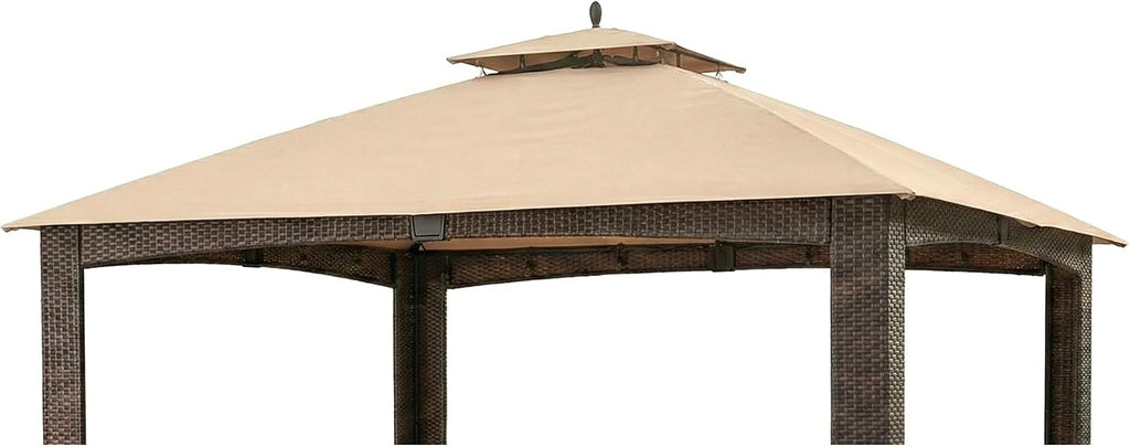 Garden Winds Reinforced Replacement Canopy Top Cover Compatible with The L-GZ1190PST, A111003500 Augusta 10' x 12' Gazebo - Classic Sand, Riplock 350