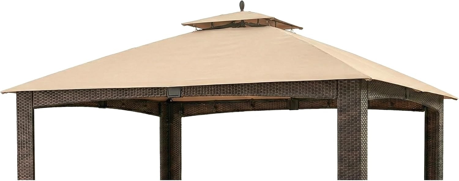 Garden Winds Reinforced Replacement Canopy Top Cover Compatible with The L-GZ1190PST, A111003500 Augusta 10' x 12' Gazebo - Classic Sand, Riplock 350