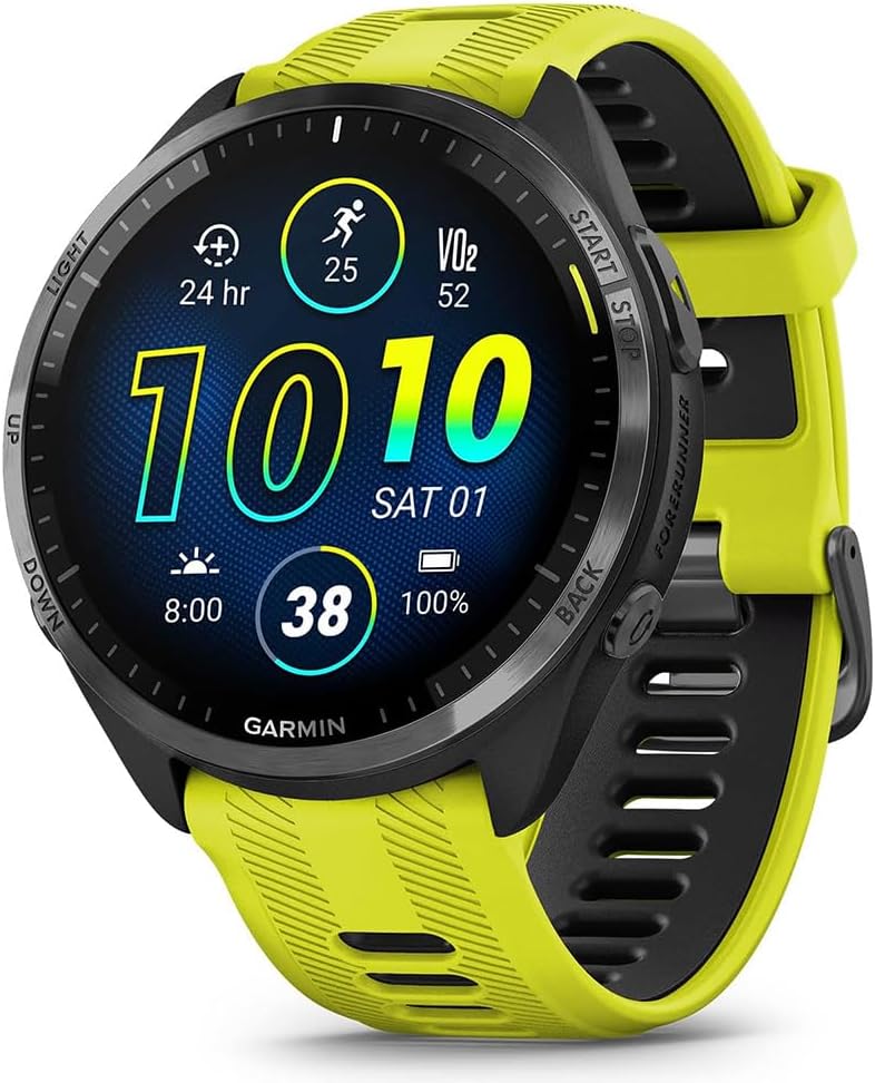 Garmin 010-02809-02 Forerunner 965 Running Smartwatch Amp Yellow and Black | Official USA Partner Model | Bundle with Deco Essentials Exclusive 26 Month CPS Enhanced Protection Pack