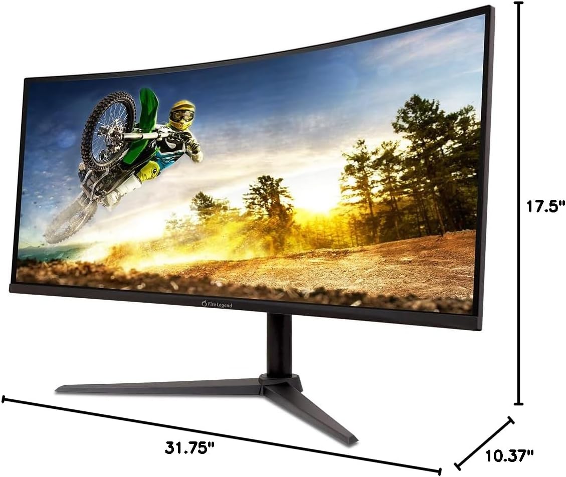 AOPEN by Acer 34HC5CU S3bmiiphx 34' QHD 3440 x 1440 21:9 Curved Gaming Monitor | AMD FreeSync Premium | Up to 180Hz | 1ms TVR | Tilt & Height Adjustable | VESA Mountable | 1 x DP 1.4 & 2 x HDMI 2.0