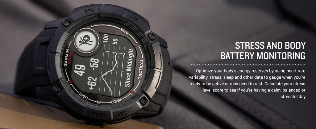 Garmin Instinct 2X Solar - Tactical Edition Black, Rugged Outdoor GPS Smartwatch for Men, Solar Charging Capability, Ballistics Calculator Built-in Flashlight Smart Watch Bundle with Accessories