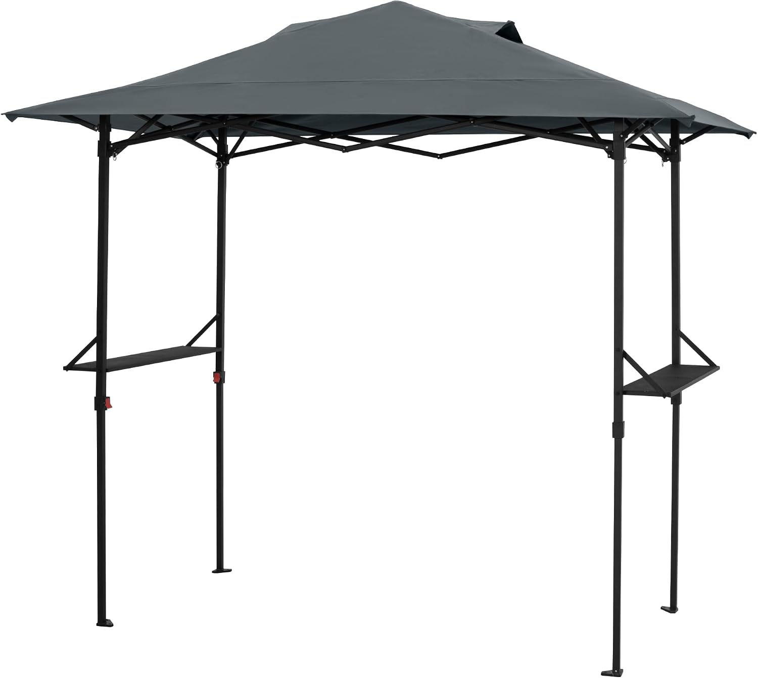 8×5 FT Pop Up Grill Gazebo, Outdoor Grill Canopy with Vented Roof & Side Shelves, Large Portable Canopy for Outdoor Barbecue, Backyard, Patio, Easy Assembly, Grey