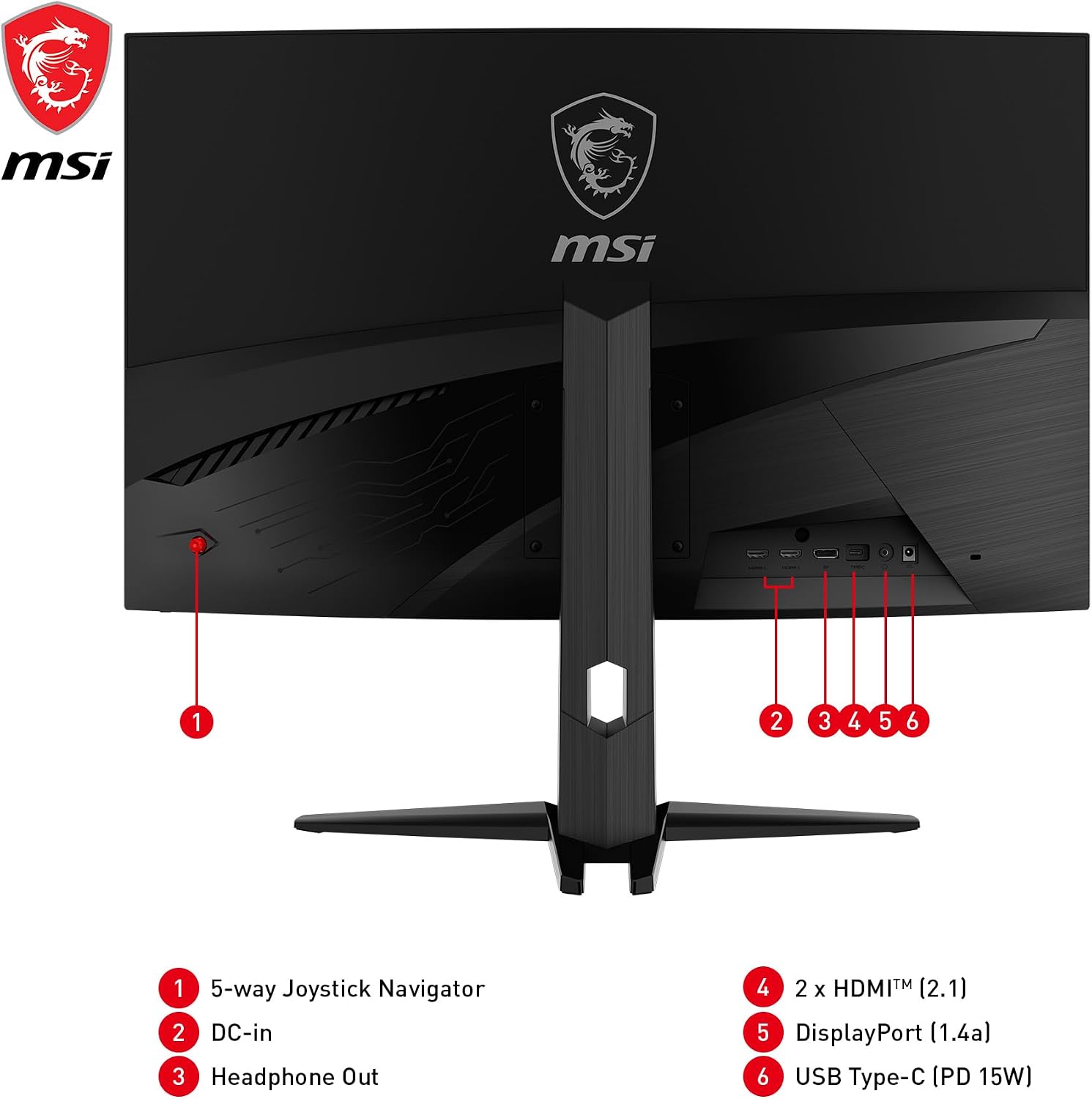 msi MAG321CUP 32-inch 3840 x 2160 (UHD), VA, 4K Gaming Monitor 160Hz, Adaptive Sync, 1ms, HDMI, Display-Port, VESA Mountable, Tilt, Black