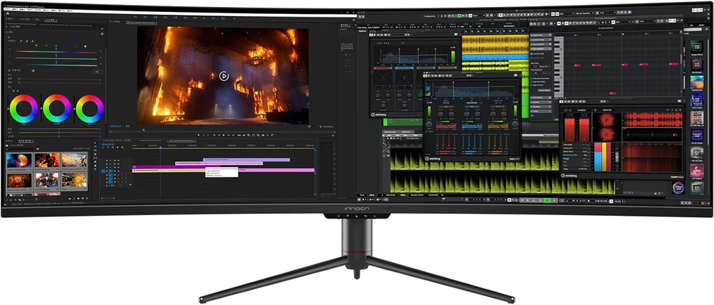 INNOCN 49' Curved Gaming Monitor 144Hz Ultrawide 32:9 WDFHD 3840 x 1080P, R1800, 99% sRGB, HDR400, USB Type C, DisplayPort, HDMI, Built-in Speakers, Height/Tilt Adjustable - 49C1G