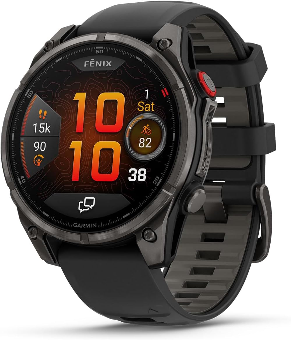 Garmin Fenix 8 Pro AMOLED Sapphire (47mm, Carbon Gray DLC Titanium) Multisport GPS Smartwatch Bundle - 1.4' Touchscreen, inReach Technology with PlayBetter Charger, Screen Protectors, Adapter & Case