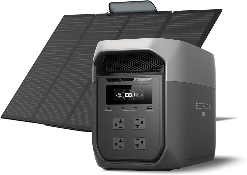 EF ECOFLOW Portable Power Station DELTA 3 MAX with 400W Solar Panel, 3400W X-Boost Output, Ultra-Fast 0-80% Charging in 1.13 Hr, Home Backup & RV Camping