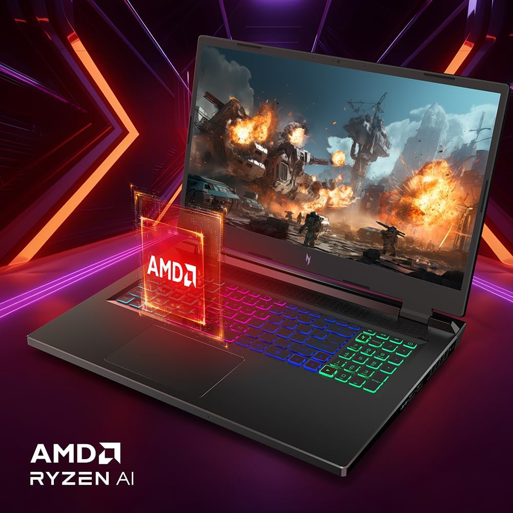 acer Nitro 17 Gaming Laptop | AMD Ryzen 5 8645HS Hexa-Core AI Capable Processor | NVIDIA GeForce RTX 4050 Laptop GPU | 17.3' FHD IPS 165Hz Display | 16GB DDR5 | 512GB SSD | Wi-Fi 6E | AN17-42-R61S