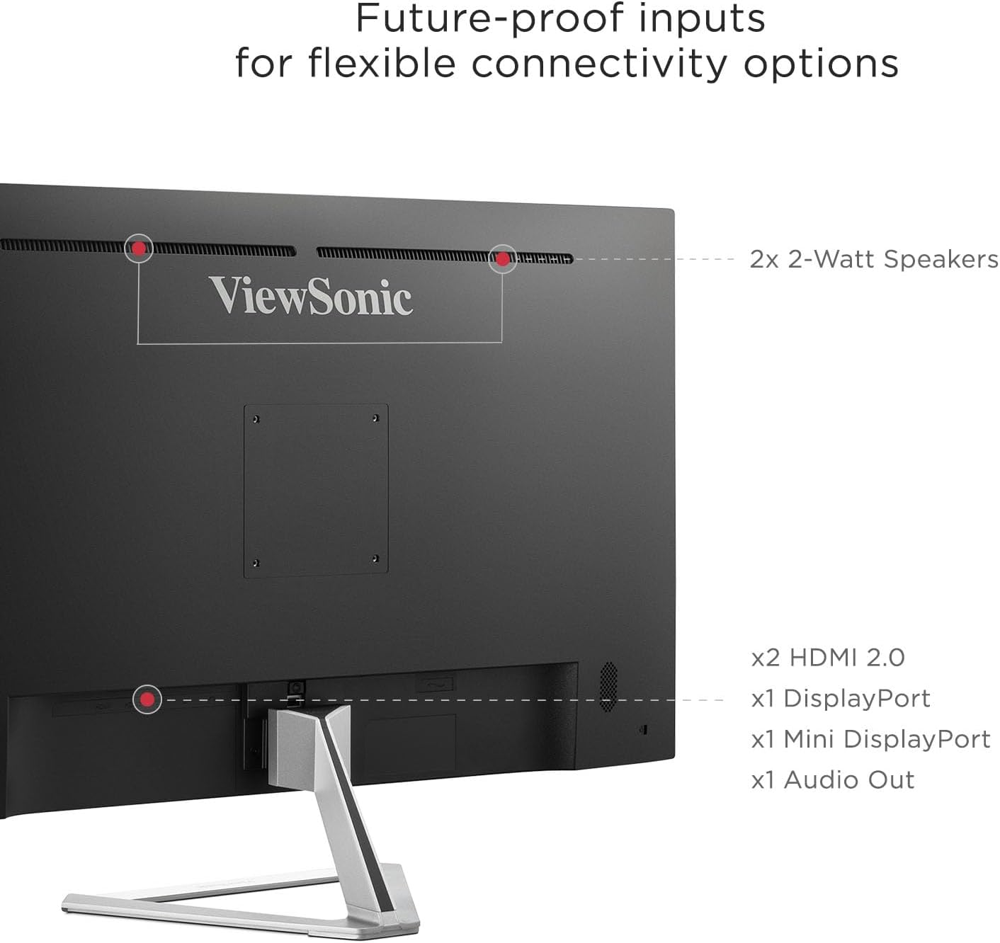 ViewSonic VX3276-4K-MHD 32 Inch 4K Monitor, IPS Display with HDR10 and Eye Care Technology for Ultimate Home and Office Entertainment, Ultra-Thin Bezels, DisplayPort, and HDMI Inputs
