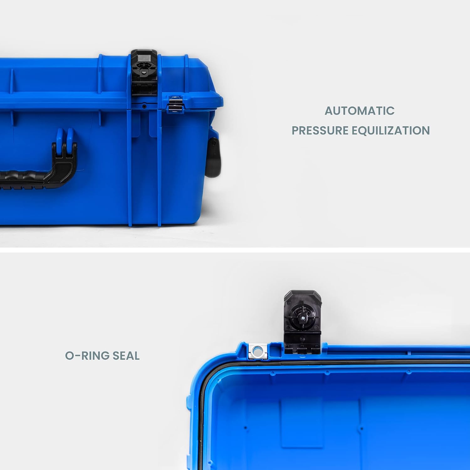 Seahorse 920 Heavy Duty Protective Dry Box Case With Foam - TSA Approved / Mil Spec / IP67 Waterproof / USA Made for Scuba Gear, Gaming Rigs, Sound Equipment, Travel (Blue)