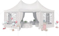 EROMMY 20'x15' Party Tent, White Wedding, Octagonal Heavy Duty Canopy with 6 Removable Sidewalls, 6 Church Windows and 2 Pull-Back Doors, Outdoor Gazebo Pavilion for Party, Wedding, Event