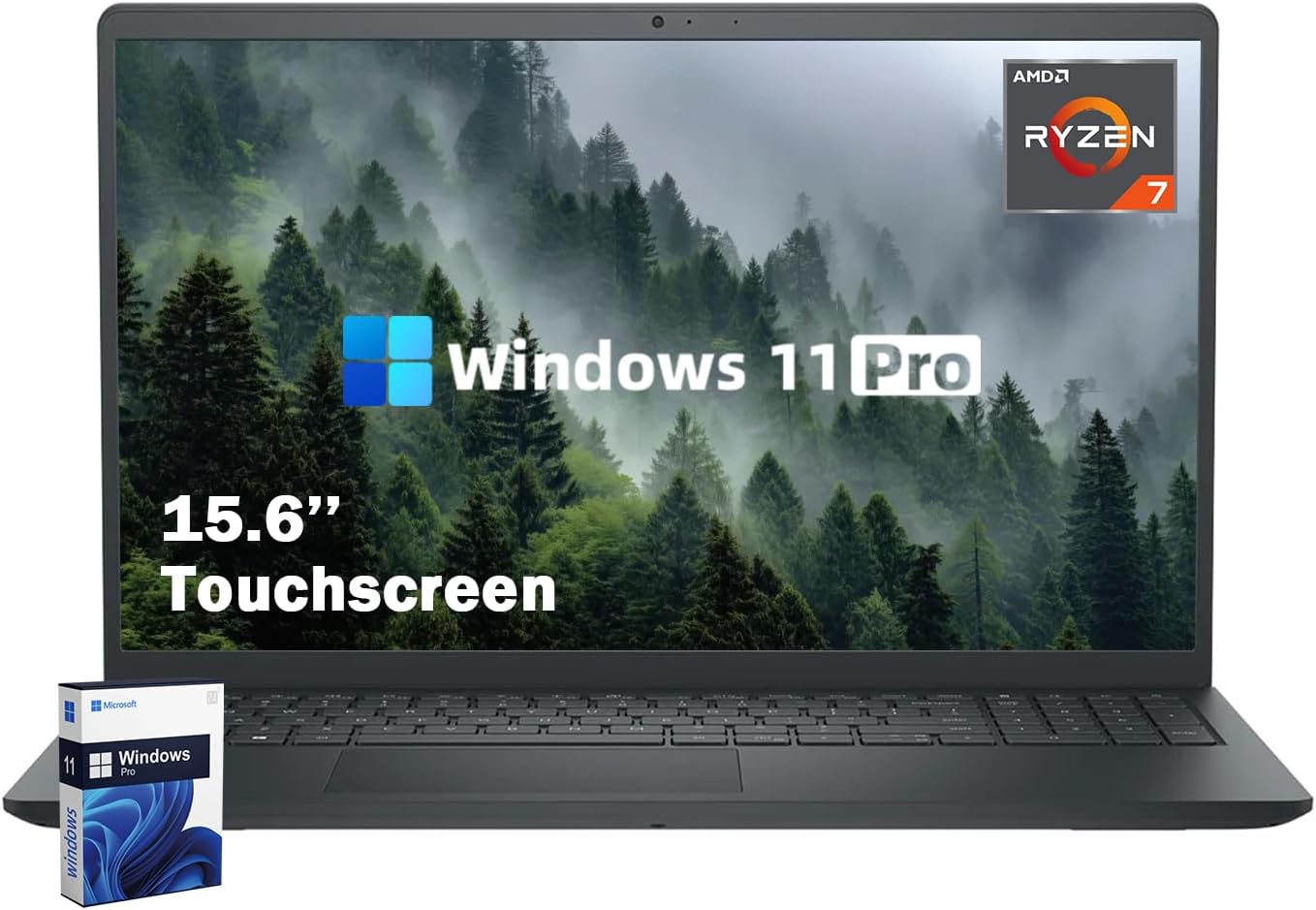 Dell Inspiron 15 3535 Touchscreen Laptop Computer, Windows 11 Pro, Copilot AI, AMD Ryzen 7 7730U, 15.6'' FHD IPS (1920×1080), 32 GB RAM + 1 TB SSD, Long Battery Life, AMD Radeon Graphics